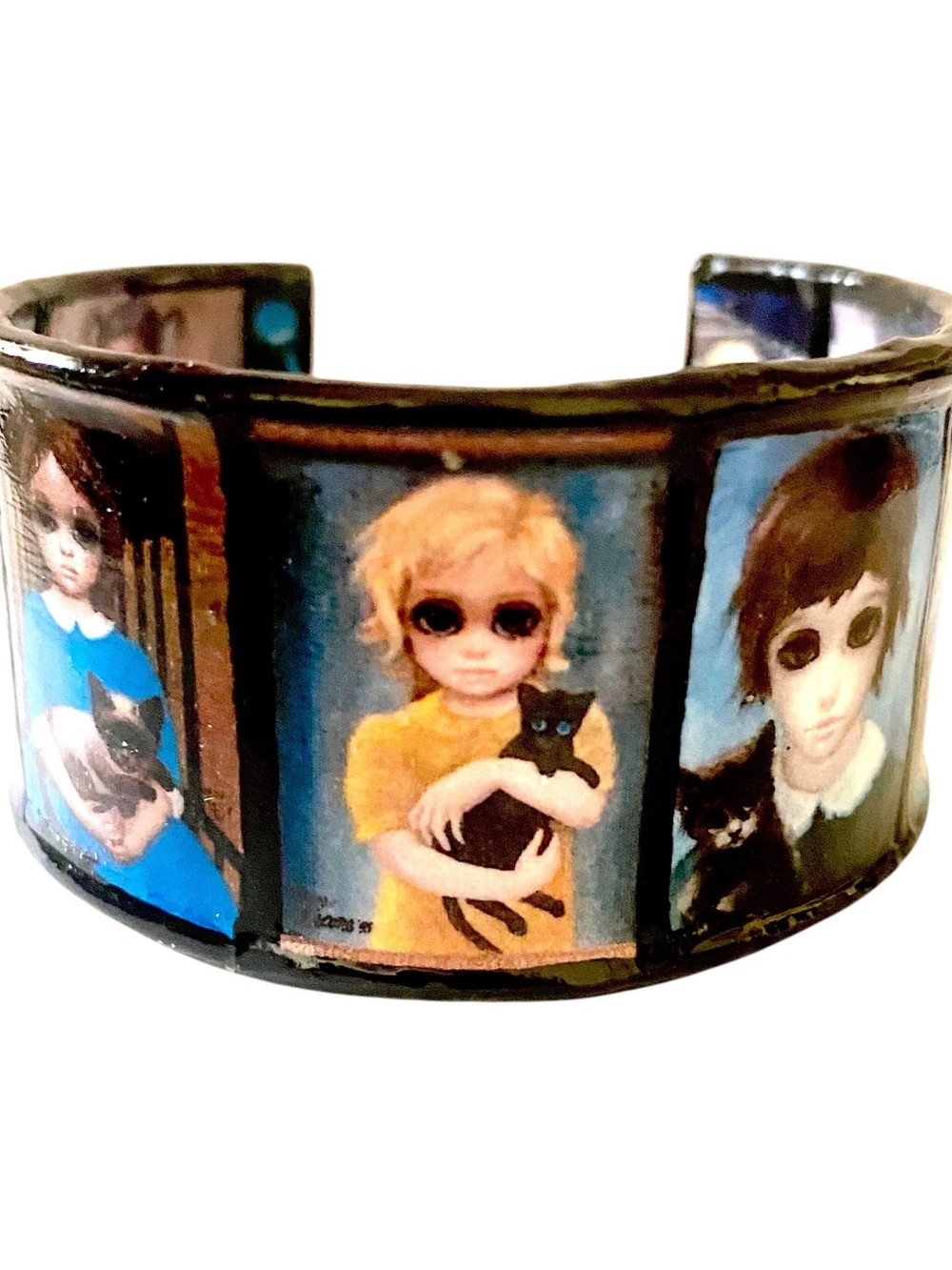 Big Eyes Metal Cuff Bracelet with images of Children by M.Keane